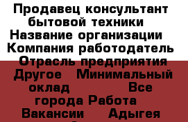 Продавец-консультант бытовой техники › Название организации ­ Компания-работодатель › Отрасль предприятия ­ Другое › Минимальный оклад ­ 27 000 - Все города Работа » Вакансии   . Адыгея респ.,Адыгейск г.